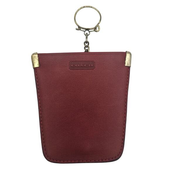 Coach Handbags - Vintage Coach Leather Squeeze Key Coin Purse Red Key Pouch